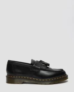Adrian-loafers i Smooth læder med kvast og gul syning in Sort