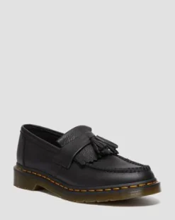 Adrian-loafers i Virginia-læder med kvast in Sort