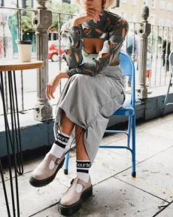 Bethan Mary Jane-platformsko i Pisa-læder in Vintage Taupe