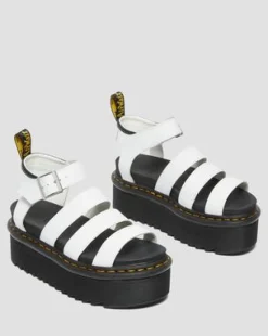 Blaire Quad Hydro Gladiator-platformsandaler i læder in Hvid