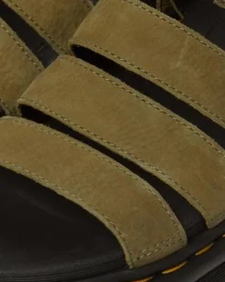 Blaire Tumbled Nubuck-sandaler in Muted Olive