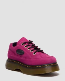 BUZZ-SKO MED 5 SNØREHULLER I FRÆSET NUBUCK-LÆDER in Pink