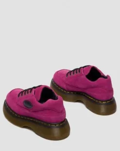 BUZZ-SKO MED 5 SNØREHULLER I FRÆSET NUBUCK-LÆDER in Pink