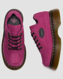 BUZZ-SKO MED 5 SNØREHULLER I FRÆSET NUBUCK-LÆDER in Pink