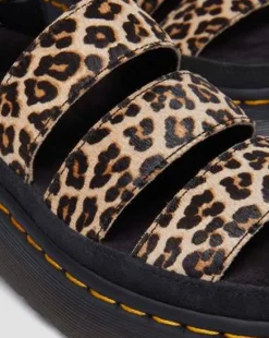 Clarissa Ii Quad-lædersandaler i leopardmønster med platform in Lysebrun