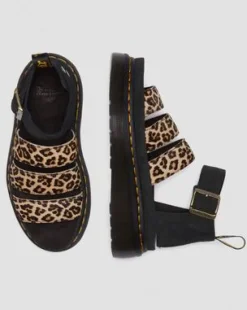 Clarissa Ii Quad-lædersandaler i leopardmønster med platform in Lysebrun