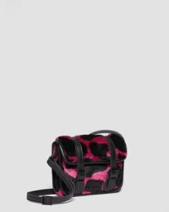 18 cm Hair On-skuldertaske med koprint in Thrift Pink