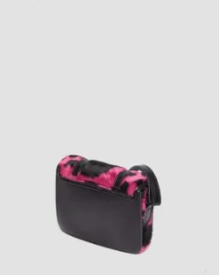 18 cm Hair On-skuldertaske med koprint in Thrift Pink