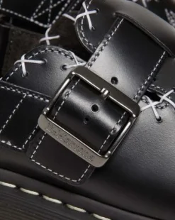 Contrast Stitch-mules i Jorge-læder in Sort