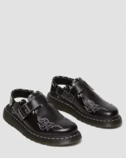 Contrast Stitch-mules i Jorge-læder in Sort