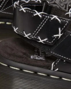 Contrast Stitch-mules i Jorge-læder in Sort