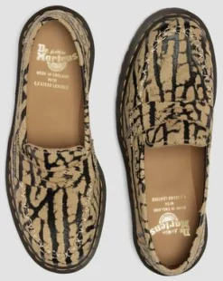 Delapre-loafers i ruskind in Teakbrun & Sort