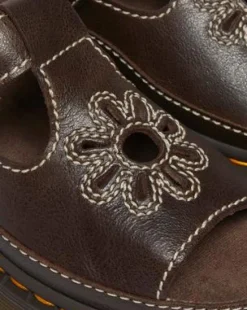 Dunnet Flower-sandaler i fuldkornet læder in Brun