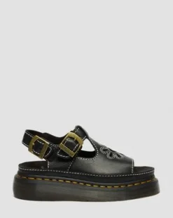 Dunnet Flower-sandaler i fuldkornet læder in Sort