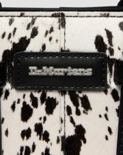 Ekstra lille Dalmatian Tote-taske i Hair On-læder in Cremefarvet & Sort