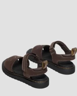 Flower Debossed-sandaler i nubuck-læder med rem - Baby in Mørkebrun