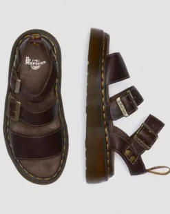 Gryphon Quad-sandaler i Grizzly-læder in Mørkebrun
