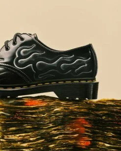 1461 Inferno-snøresko i læder in Sølvfarvet