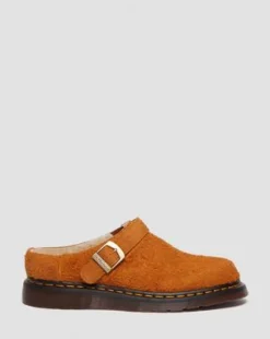 Isham-mules i ruskind med imiteret fårepelsforing in Pecan Brown