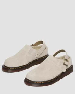 Isham-mules i ruskind med imiteret fårepelsforing in Vintage Taupe