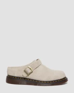 Isham-mules i ruskind med imiteret fårepelsforing in Vintage Taupe