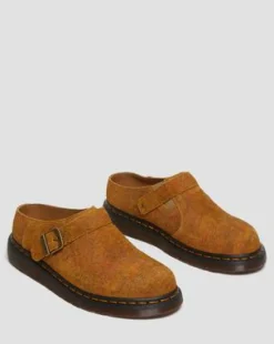 Isham Slingback-mules i marmoreret ruskind in Brown