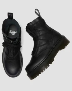 Jarrick II Mono Laced Leather Platform Boots in Black