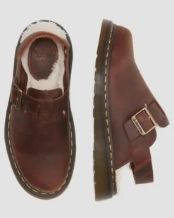 Jorge II-mules med imiteret pelsforing in Warm Tan