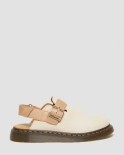 Jorge II Slingback-mules i ruskind og læder med remme in Pergament Beige