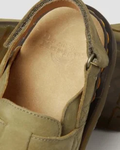 Jorge II Slingback-mules i Tumbled Nubuck-læder in Muted Olive