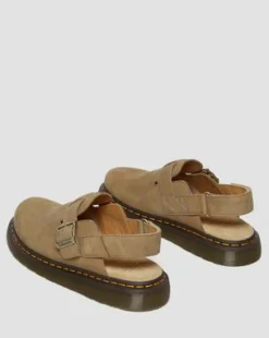 Jorge II Slingback-mules i Tumbled Nubuck-læder in Savannebrun