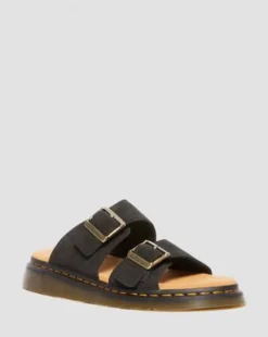 Josef Slide-sandaler i ruskind in Sort