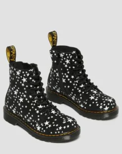 Junior 1460 Pascal Star Suede Lace Up Boots in Sort