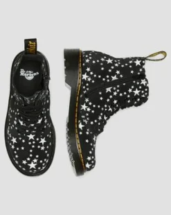Junior 1460 Pascal Star Suede Lace Up Boots in Sort