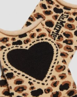 Leopard Heart-strømper i bomuldsblanding in Lysebrun