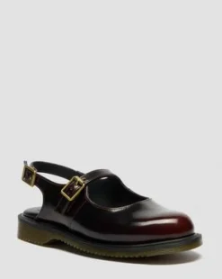 Madaline Mary Jane Sling Back-sko i Rub Off-læder in Kirsebærrød