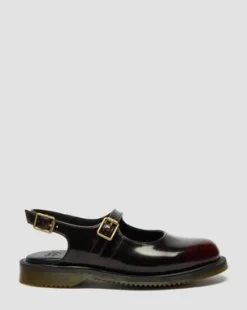 Madaline Mary Jane Sling Back-sko i Rub Off-læder in Kirsebærrød