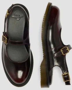Madaline Mary Jane Sling Back-sko i Rub Off-læder in Kirsebærrød