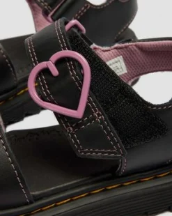 Marlowe Ii Glitter Heart-lædersko med rem til unge in Sort