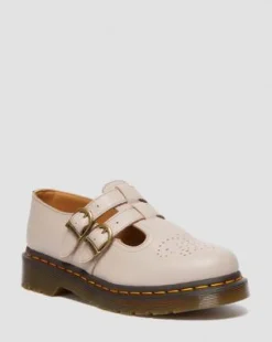 8065 Mary Jane-sko i Virginia-læder in Vintage Taupe