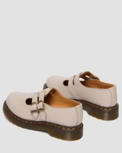 8065 Mary Jane-sko i Virginia-læder in Vintage Taupe