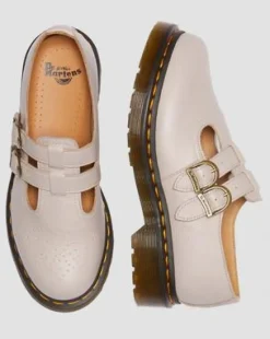 8065 Mary Jane-sko i Virginia-læder in Vintage Taupe