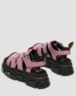 Mattison-sandaler med tre remme i blødt laklæder in Pudderrosa