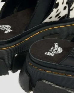 Mattison Slide-sandaler i dalmatinermønstret Hair On-læder in Cremefarvet & Sort