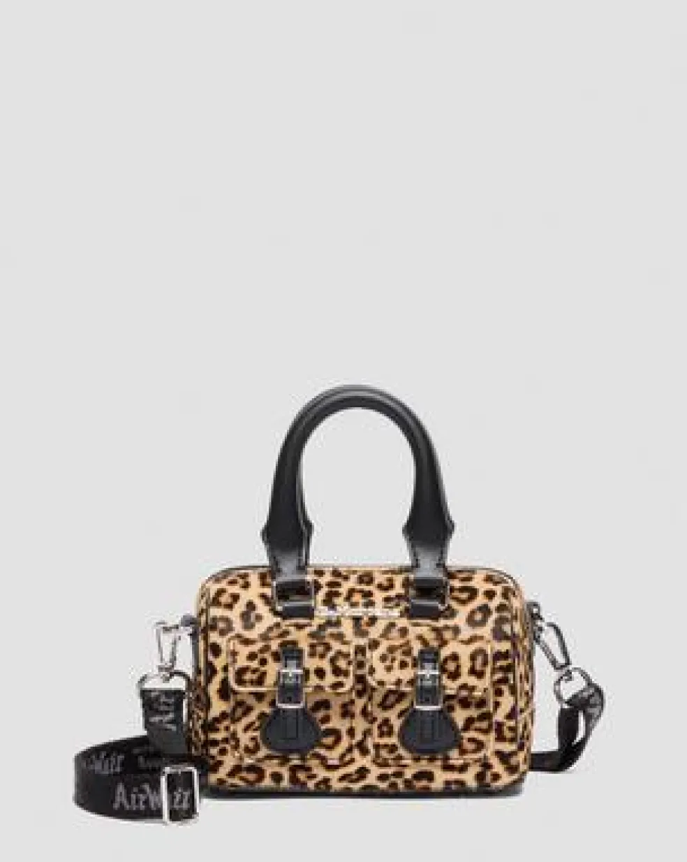 Mini-taske med tophåndtag i leopardmønster in Sort & Cámel