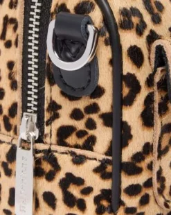 Mini-taske med tophåndtag i leopardmønster in Sort & Cámel