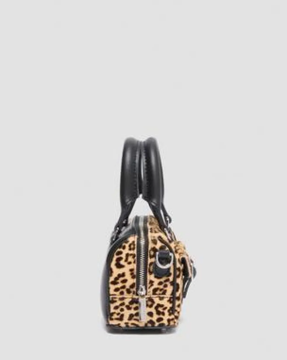 Mini-taske med tophåndtag i leopardmønster in Sort & Cámel