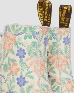 1460 Pascal Floral Reclaimed-læderstøvler in Sky Hvid