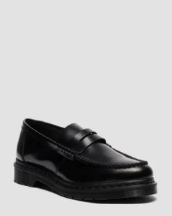 PENTON-LOAFERS I MONOKROMT SMOOTH LÆDER in Sort