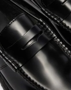 PENTON-LOAFERS I MONOKROMT SMOOTH LÆDER in Sort